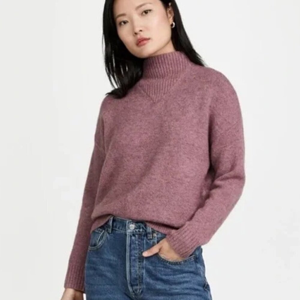 Madewell Heather Loganberry Dillon Mock Neck Pullover Sweater - 47243